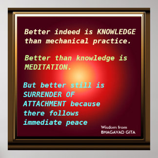 WISDOM-citat från Bhagavad Gita Poster