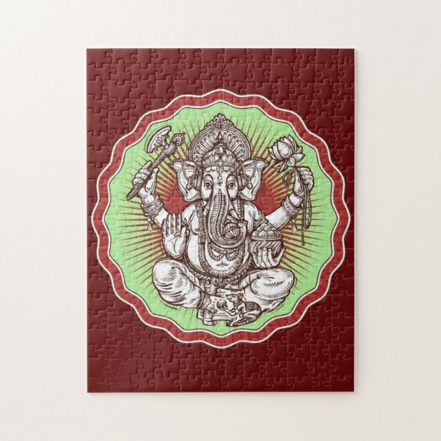 Wisdom Ganapati India Hindu Lord Ganesha Elephant Pussel (Vertikal)