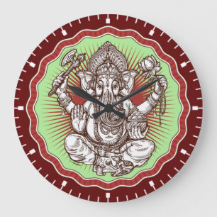 Wisdom Ganapati India Hindu Lord Ganesha Elephant Stor Klocka