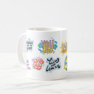 Wisdom i bubblor: färgfull offertsamling kaffemugg