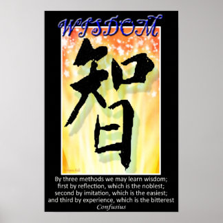 Wisdom - kinesisk symbol poster