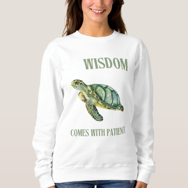 Wisdom kommer med Patientsköldpaddsskjorta T Shirt (Framsida)