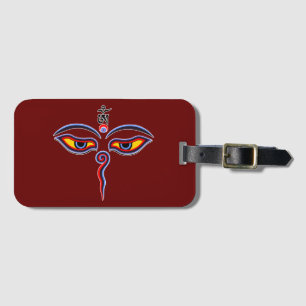 Wisdom Öga i Buddha - Bodhnath temple öga Bagagebricka