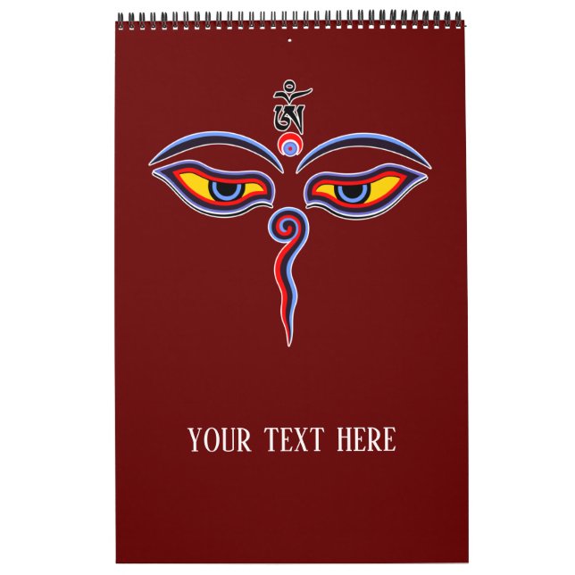 Wisdom Öga i Buddha - Bodhnath temple öga Kalender (Omslag)