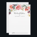 Wisdom-Orden, Tropical Colorful Summer Bröllop Rådkort<br><div class="desc">Detta tropiska, färgstarka sommarkort bröllop ord med visdomsutlåtande är perfekt för ett modernt bröllop. Utformningen illustrerar blommor av vit, rosa, , burgundär och lila elegant som är inordnade i vackra bouquets med grönt bladverk. De här korten är perfekter för bröllop, möhippa, babydusch, studentfest och mycket mer. Anpassa korten med namn...</div>