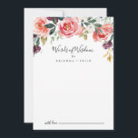 Wisdom-Orden, Tropical Colorful Summer Bröllop Rådkort<br><div class="desc">Detta tropiska, färgstarka sommarkort bröllop ord med visdomsutlåtande är perfekt för ett modernt bröllop. Utformningen illustrerar blommor av vit, rosa, , burgundär och lila elegant som är inordnade i vackra bouquets med grönt bladverk. De här korten är perfekter för bröllop, möhippa, babydusch, studentfest och mycket mer. Anpassa korten med namn...</div>