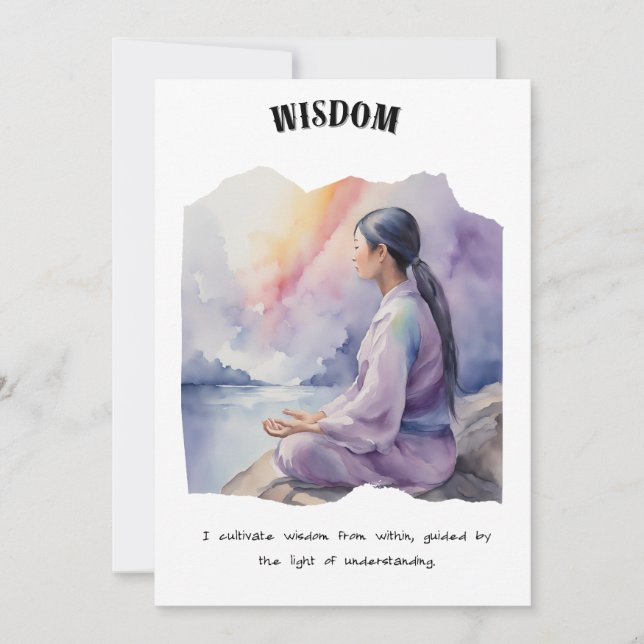 Wisdom Positive Affirmation Card Julkort (Framsida)