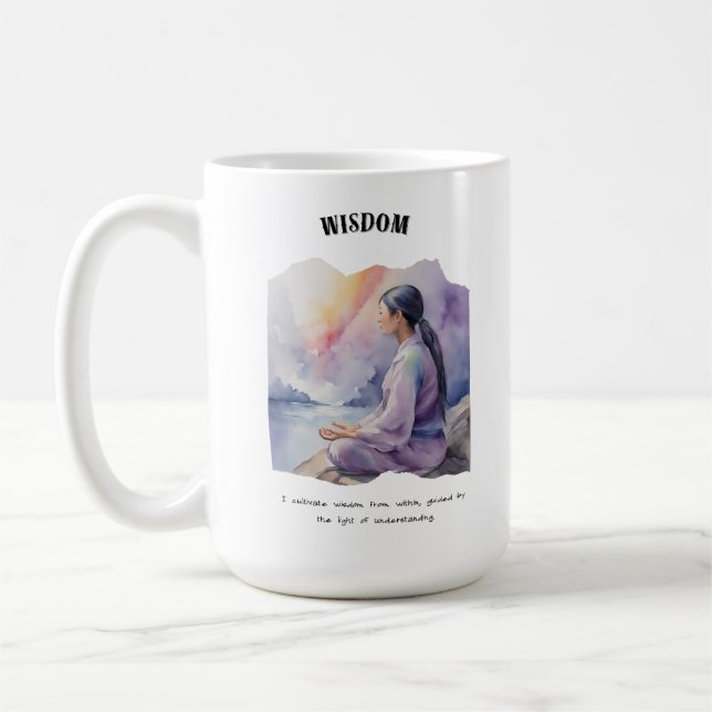 Wisdom Positive Affirmation Card Kaffemugg (Vänster)