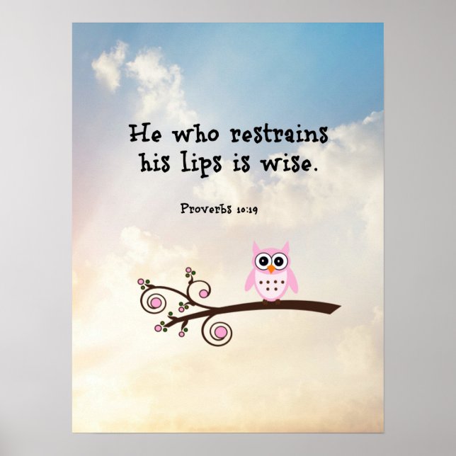 Wisdom - Proverbs 10:19 Poster (Framsidan)