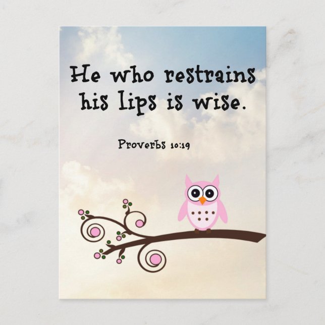 Wisdom - Proverbs 10:19 Vykort (Framsida)