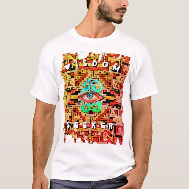 Wisdom Seeker Geomethric Tribal/Ethnic Öga T Shirt (Framsida)