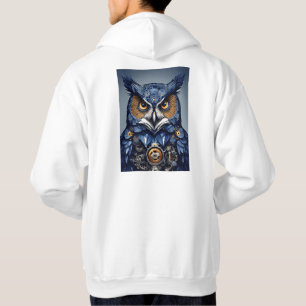 Wisdom Woven: Uggla Porträtt T-Shirt Hoodie" Hoodie