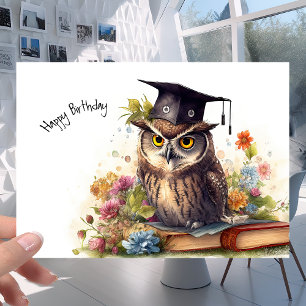 Wise and Clever Uggla - School Bibliotek Bok Birth Kort