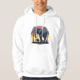 Wise and Vild - Retro Elephant Family Sunset Hoodie
