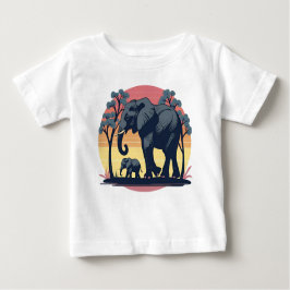Wise and Vild - Retro Elephant Family Sunset T Shirt