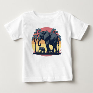 Wise and Vild - Retro Elephant Family Sunset T Shirt