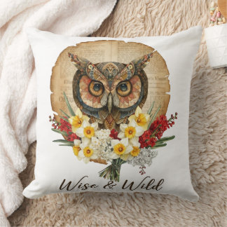Wise and Wild Boho Owl Art Kudde