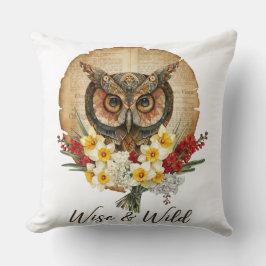 Wise and Wild Boho Owl Art Kudde