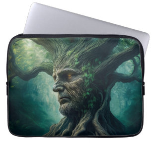 Wise Ansikte i Träd Mystical Forest i Ancient Laptop Fodral