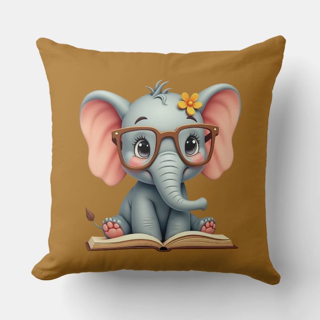 Wise Baby Elephant Kudde (Framsida)