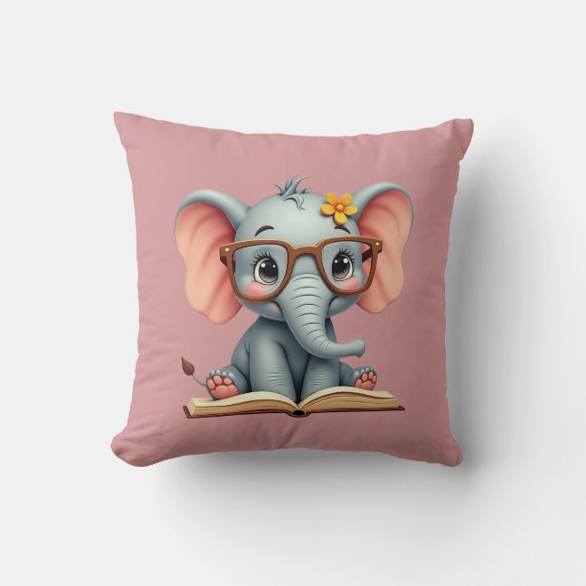 Wise Baby Elephant Kudde (Framsida)