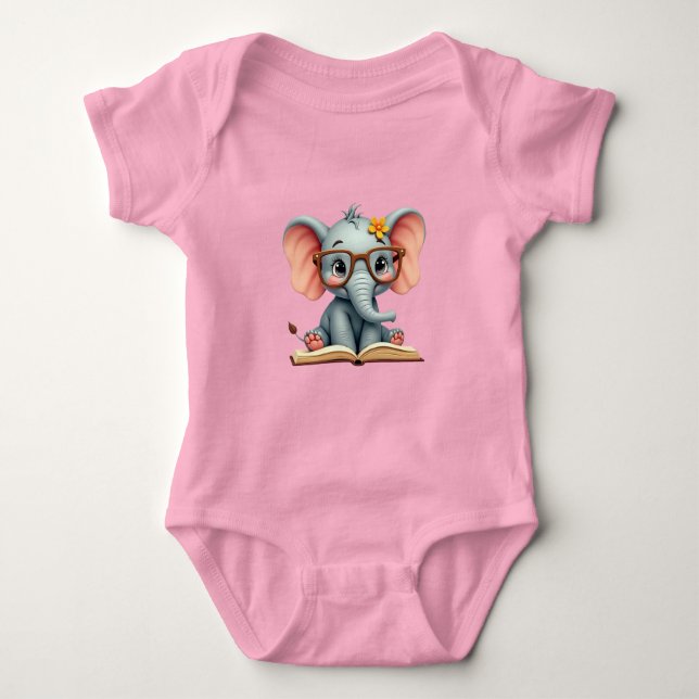Wise Baby Elephant T Shirt (Framsida)