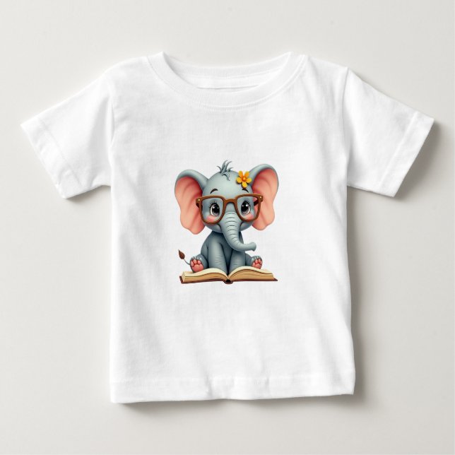 Wise Baby Elephant T Shirt (Framsida)