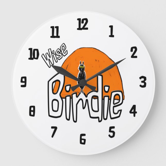 Wise birdie  large clock stor klocka (Framsida)