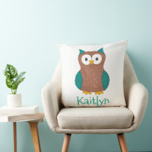 Wise Brown Blue Uggla Bird Bedroom Personlig