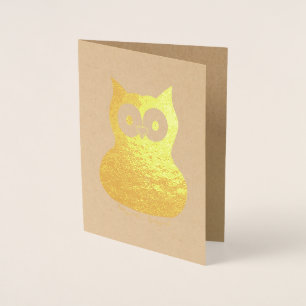 Wise Brown Uggla Bird Hoot Animal Gift Folierat Kort