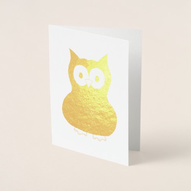 Wise Brown Uggla Bird Hoot Animal Gift Folierat Kort (Framsida)