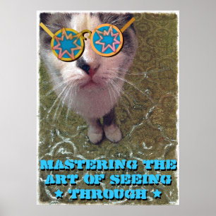 Wise Cat med fina glasögon Poster