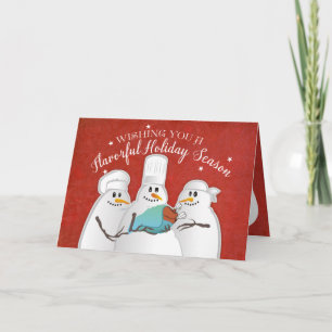 Wise chefs snögubbar kalkey baby kulinarium jul helgkort