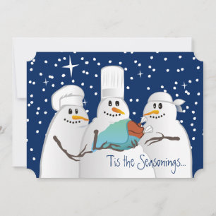 Wise chefs snögubbar kalkey baby kulinarium jul julkort