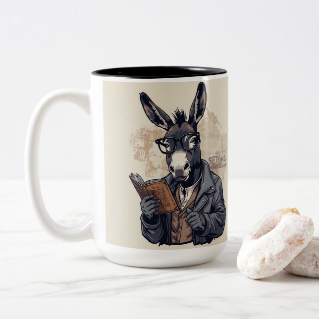 Wise Donkey — Mug Två-Tonad Mugg (Med munk)
