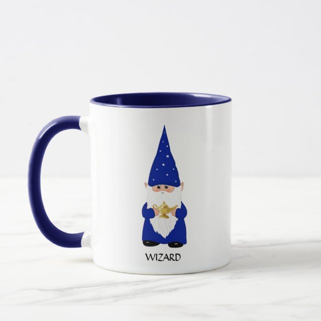 Wise Gnome, i blått med lampa Mugg (Vänster)