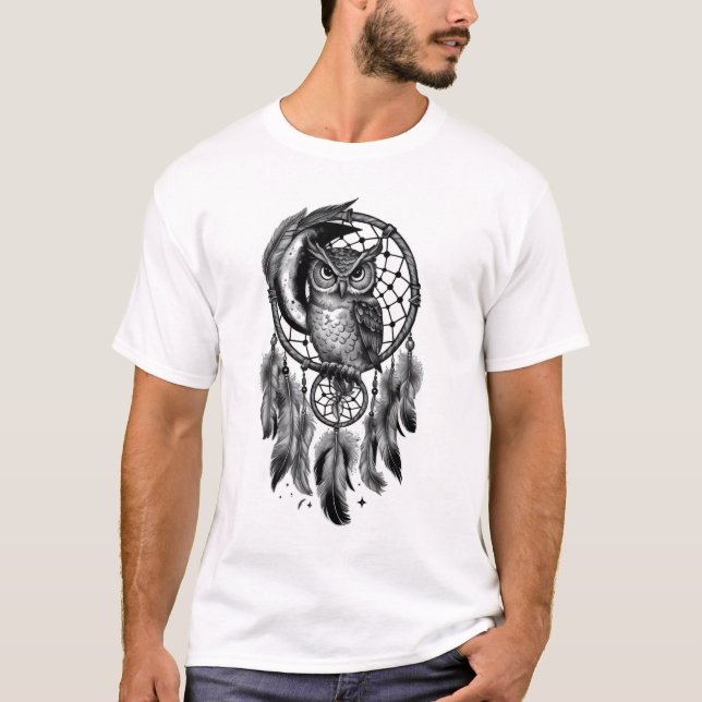 Wise Guardian Dreamcatcher T Shirt (Framsida)