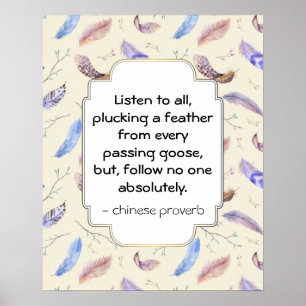 Wise Inspirational Motivational China Proverb Poster