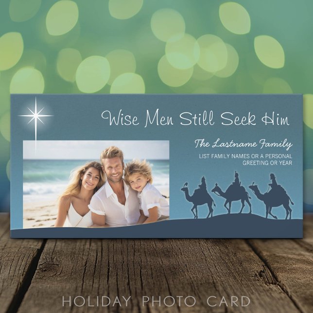 Wise Manar - Julfoto - Religiösa Julkort (Classic Holiday Photo Card)