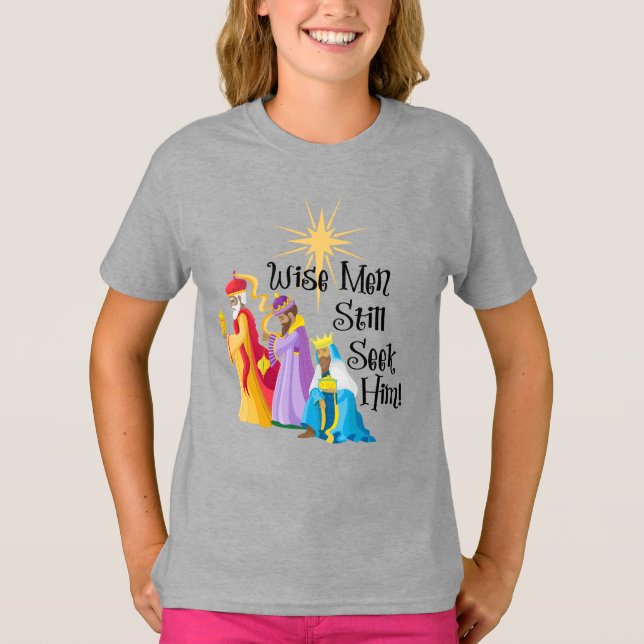 Wise Manar söker fortfarande sin jul T Shirt (Framsida)