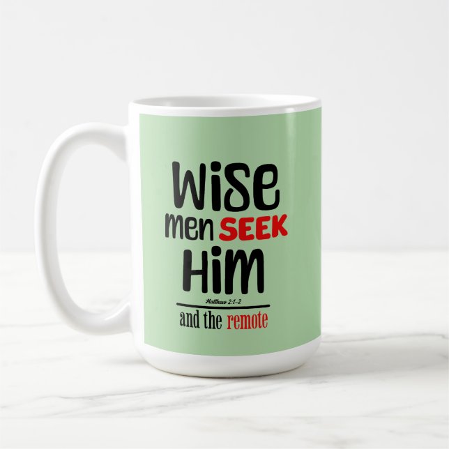 Wise Manar söker honom och fjärrmatthew 2:1-2 Kaffemugg (Vänster)