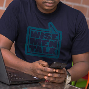 "Wise manar Talk" manar citerar teal blue t-shirt