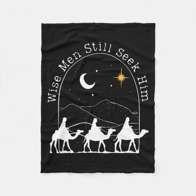 Wise Men Still Seek Him Christian Christmas Jesus  Fleecefilt (Framsidan)