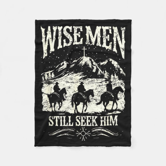 Wise Men Still Seek Him Christian Christmas Jesus  Fleecefilt (Framsidan)