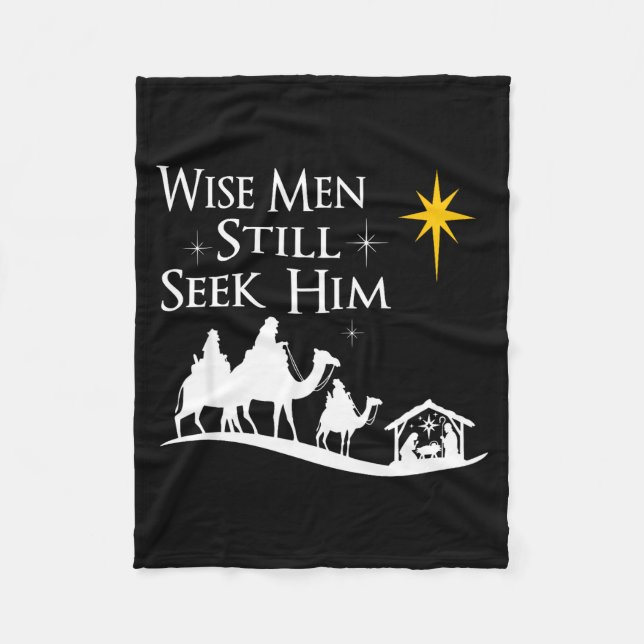 Wise Men Still Seek Him Christian Christmas Jesus  Fleecefilt (Framsidan)
