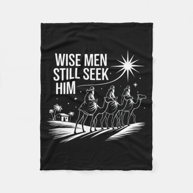 Wise Men Still Seek Him Christian Christmas Jesus  Fleecefilt (Framsidan)