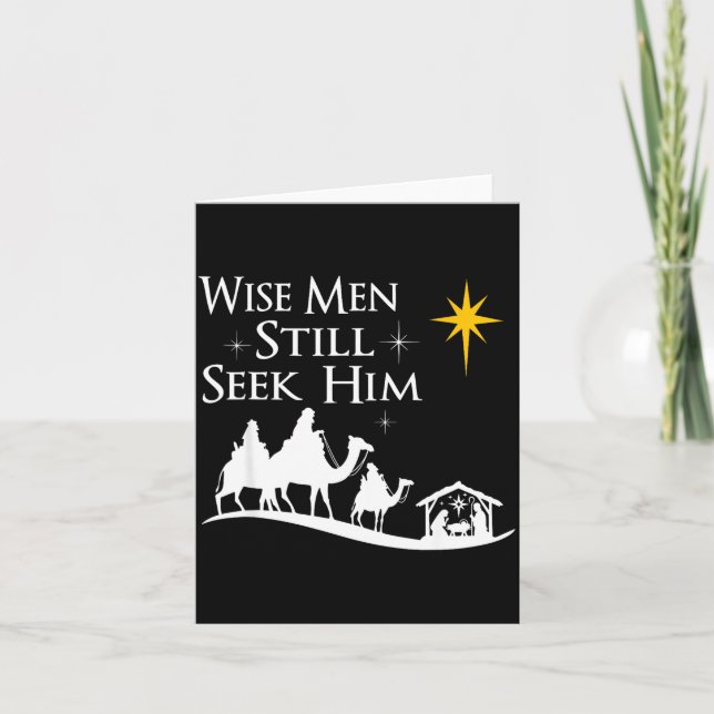 Wise Men Still Seek Him Christian Christmas Jesus  Kort (Framsida)