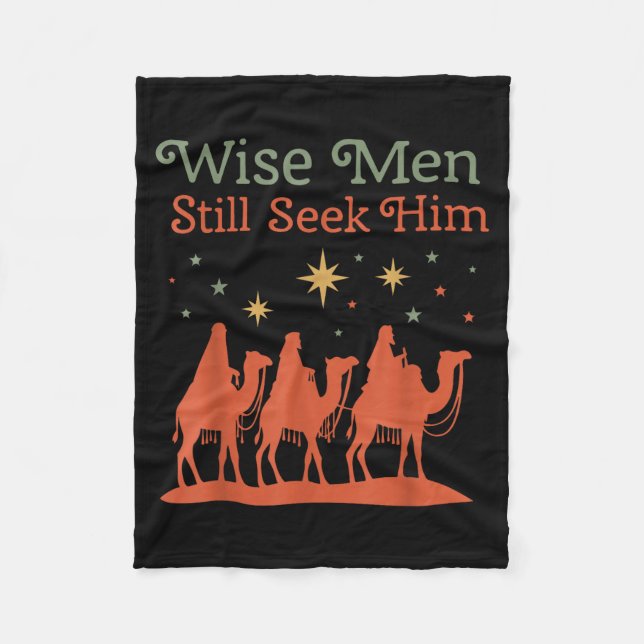 Wise Men Still Seek Him Nativity Scene Christian C Fleecefilt (Framsidan)