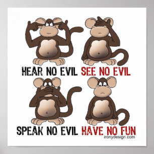 Wise Monkey Humor Poster