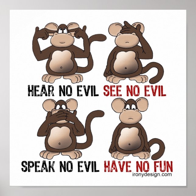 Wise Monkey Humor Poster (Framsidan)